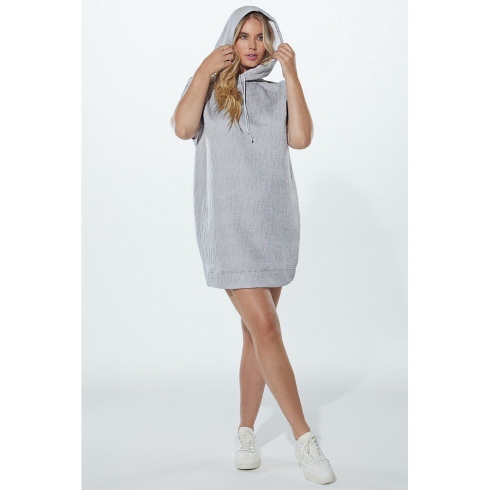Yitty X Fabletics LIZZO 3X‎ Sweatshirt Dress Hoodie Backless Light Gray
